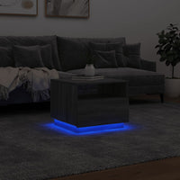 Thumbnail for Couchtisch mit LED-Leuchten Grau Sonoma 50x49x40 cm