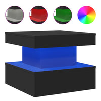Thumbnail for Couchtisch mit LED-Leuchten Schwarz 50x50x40 cm