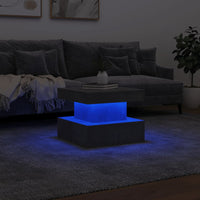 Thumbnail for Couchtisch mit LED-Leuchten Betongrau 50x50x40 cm