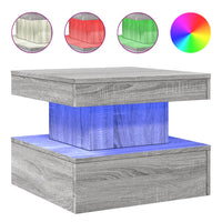 Thumbnail for Couchtisch mit LED-Leuchten Grau Sonoma 50x50x40 cm