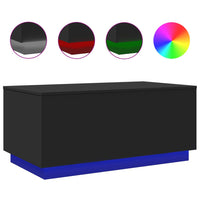Thumbnail for Couchtisch mit LED-Leuchten Schwarz 90x50x40 cm