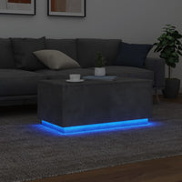 Thumbnail for Couchtisch mit LED-Leuchten Betongrau 90x50x40 cm