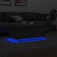 Thumbnail for Couchtisch mit LED-Leuchten Grau Sonoma 90x50x40 cm