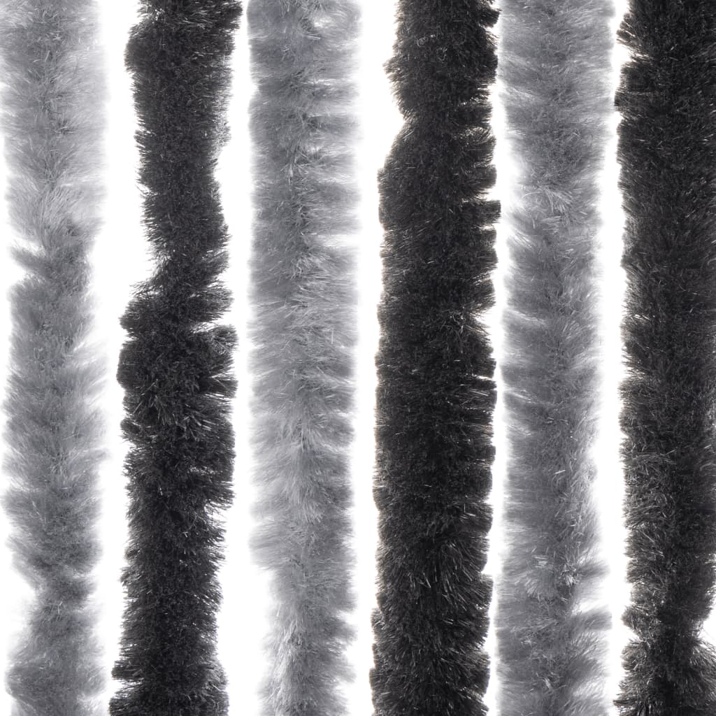 Fliegenvorhang Grau und Schwarz 90x200 cm Chenille