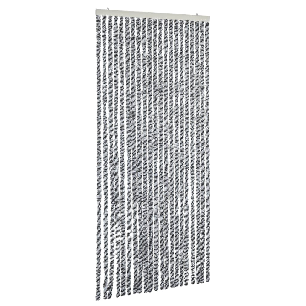 Fliegenvorhang Grau, Schwarz und Weiß 56x185 cm Chenille