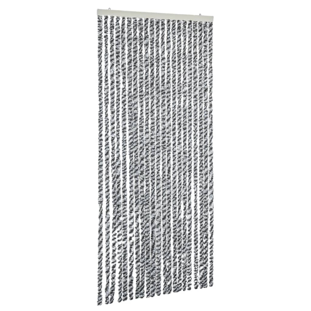 Fliegenvorhang Grau, Schwarz und Weiß 56x200 cm Chenille