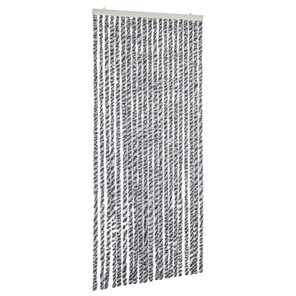 Fliegenvorhang Grau, Schwarz und Weiß 90x200 cm Chenille