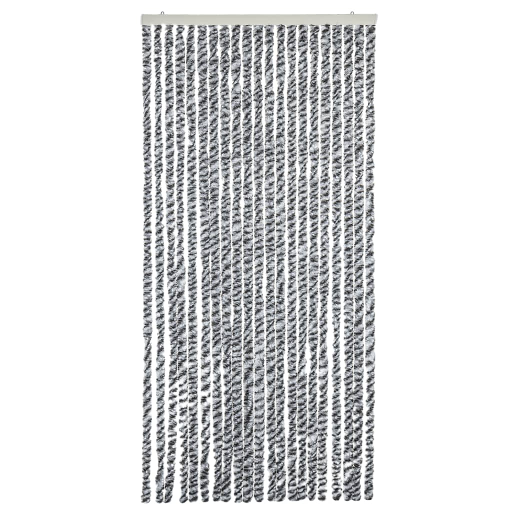 Fliegenvorhang Grau, Schwarz und Weiß 90x220 cm Chenille