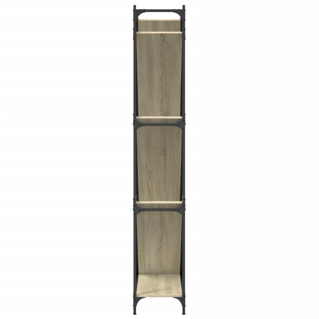 Bücherregal Sonoma-Eiche 79x30x180 cm Holzwerkstoff und Metall