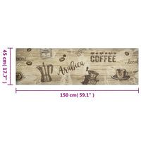 Thumbnail for Küchenteppich Waschbar Kaffee Braun 45x150 cm Samt