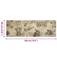 Thumbnail for Küchenteppich Waschbar Kaffee Braun 60x180 cm Samt