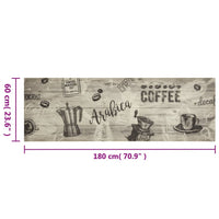 Thumbnail for Küchenteppich Waschbar Kaffee Grau 60x180 cm Samt