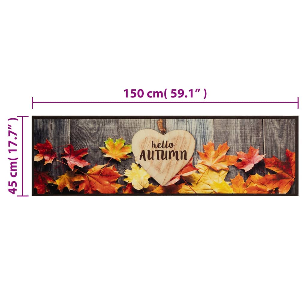 Küchenteppich Waschbar Herbst 45x150 cm Samt