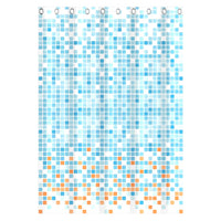 Thumbnail for EISL Duschvorhang Blau/Orange Mosaikmuster 200x180x0,2 cm