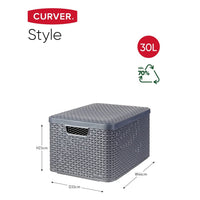 Thumbnail for Curver Aufbewahrungsbox mit Deckel Style L 30L Metallic Silbern