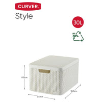 Thumbnail for Curver Aufbewahrungsbox mit Deckel Style L 30L Cremeweiß