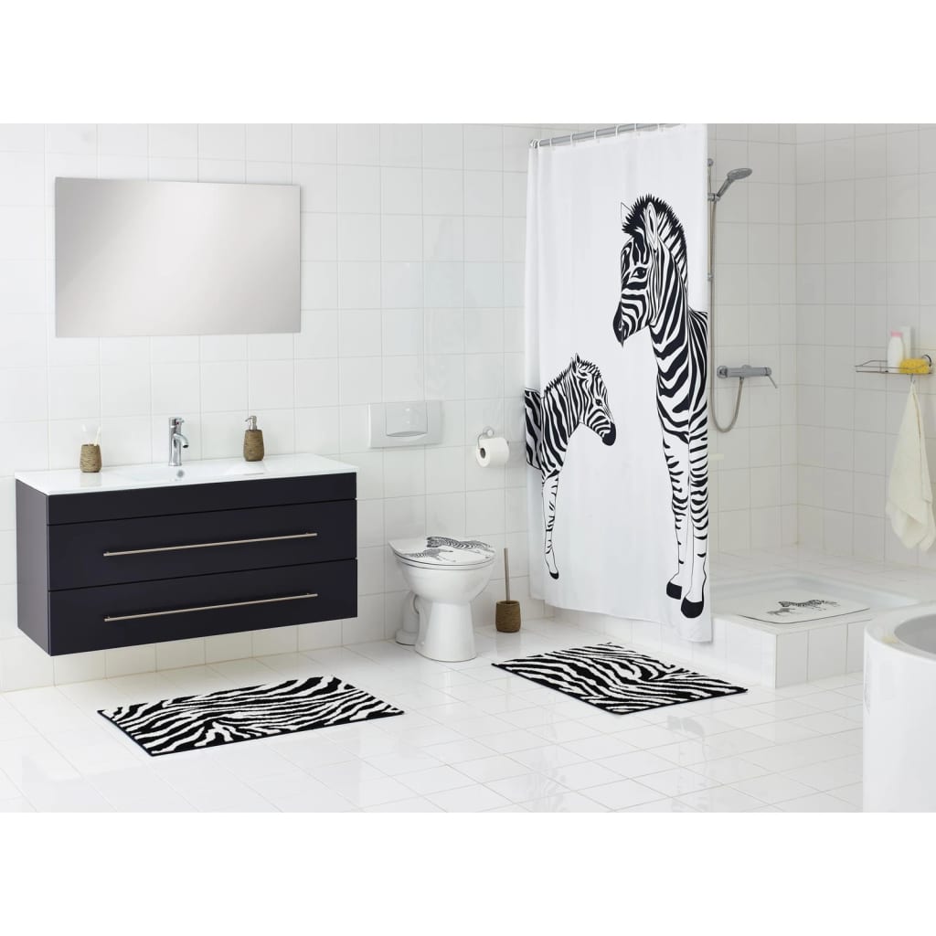 RIDDER Duscheinlage Zebra 54x54 cm Weiß und Schwarz