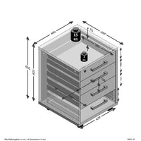 Thumbnail for FMD Rollcontainer 48x49,5x65,5 cm Weiß und Eiche-Optik