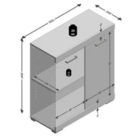 Thumbnail for FMD Kommode mit 2 Türen 80×34,9×89,9 cm Weiß und Betongrau