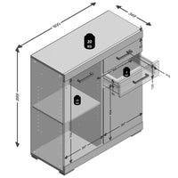 Thumbnail for FMD Kommode mit 2 Türen und 2 Schubladen 80×34,9×89,9 cm Eichenoptik