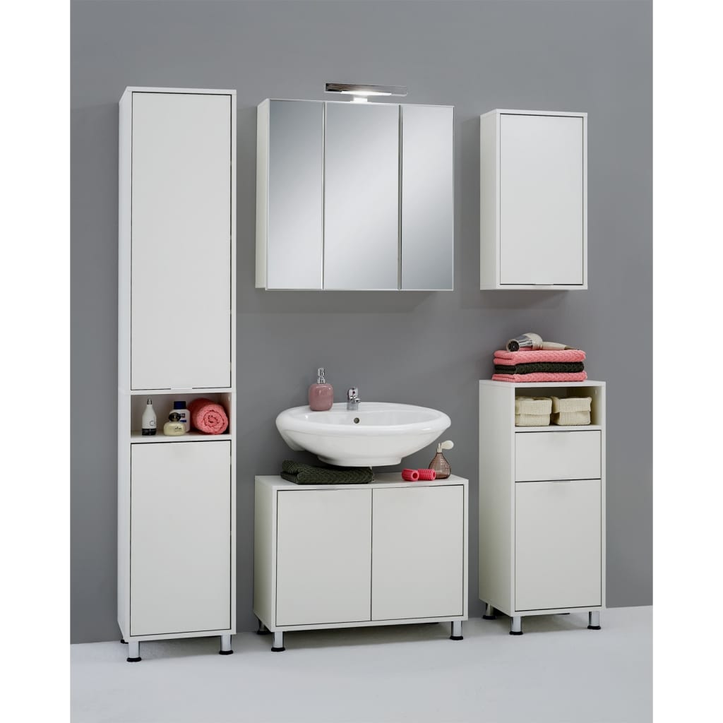 FMD Badezimmerschrank 36,7x32,9x90,4 cm Weiß
