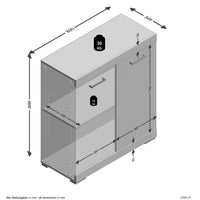 Thumbnail for FMD Kommode mit 2 Türen 80x34,9x89,9 cm Grau und Artisan-Eiche