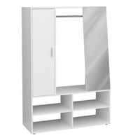 Thumbnail for FMD Kleiderschrank mit 4 Fächern und Spiegel 105x39,7x151,3 cm Weiß