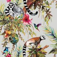 Thumbnail for DUTCH WALLCOVERINGS Tapete Lemur-Motiv Silber