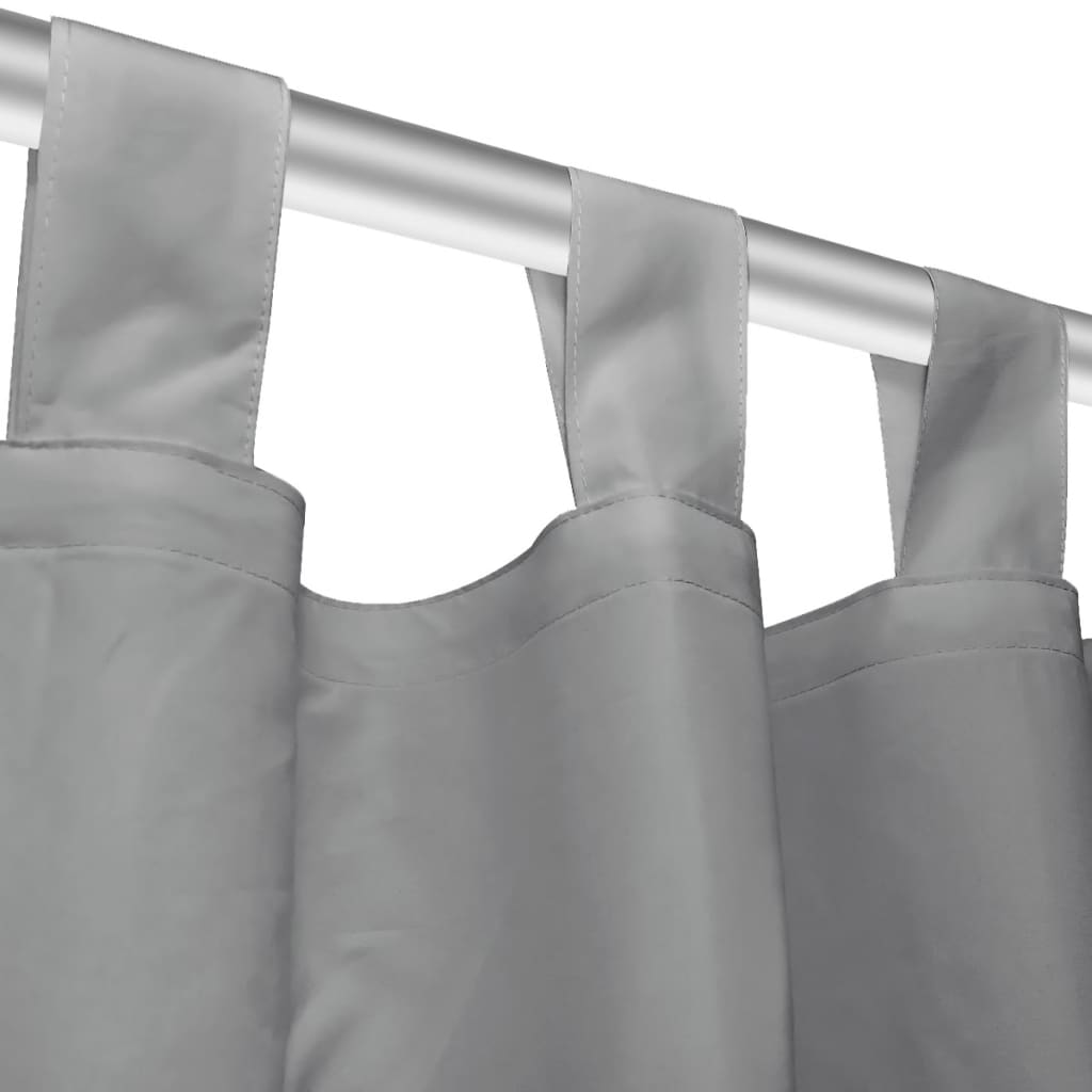 Vorhänge aus Mikro-Satin 2 Stk. mit Schlaufen 140×245 cm Grau