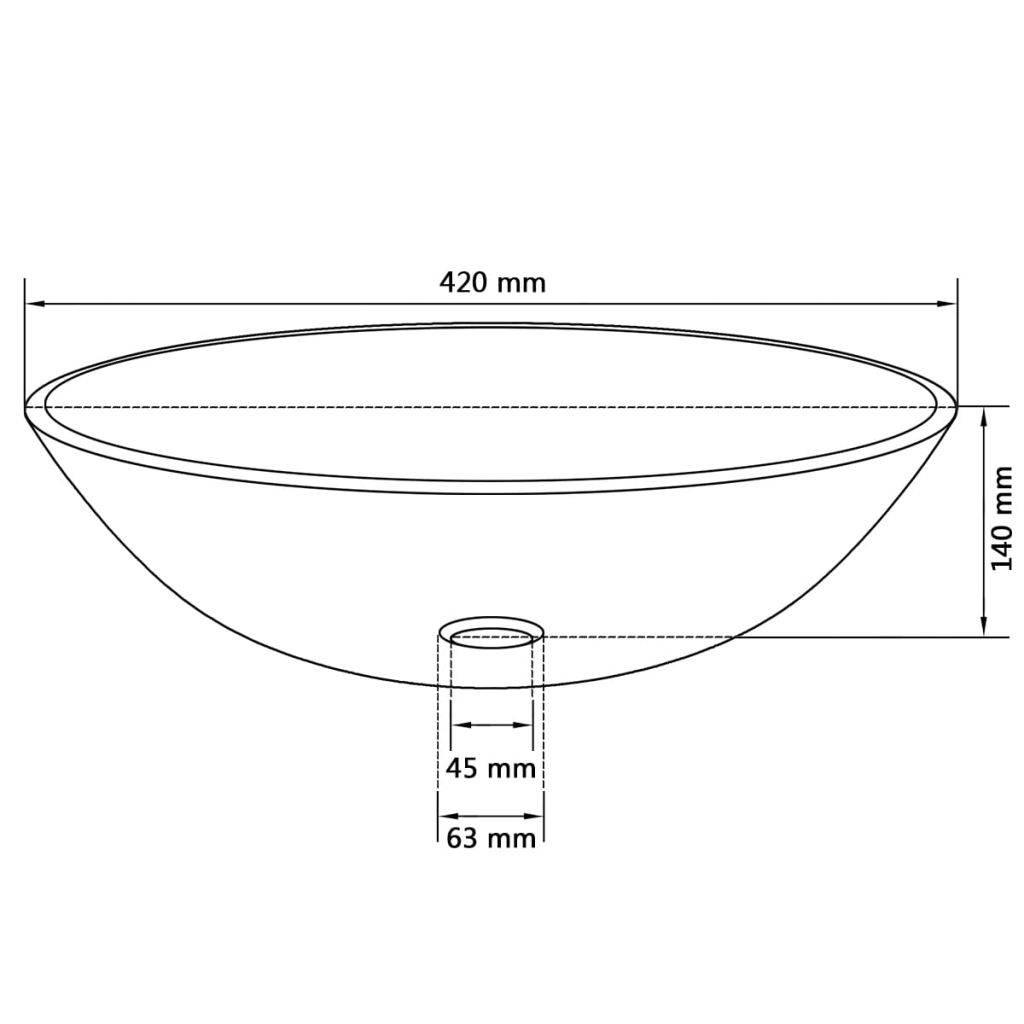 Waschbecken Hartglas 42 cm braun