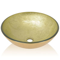 Thumbnail for Waschbecken Hartglas 42 cm Gold