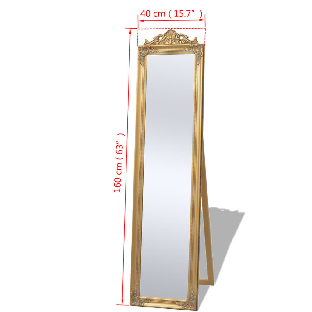 Standspiegel im Barock-Stil 160x40 cm Golden