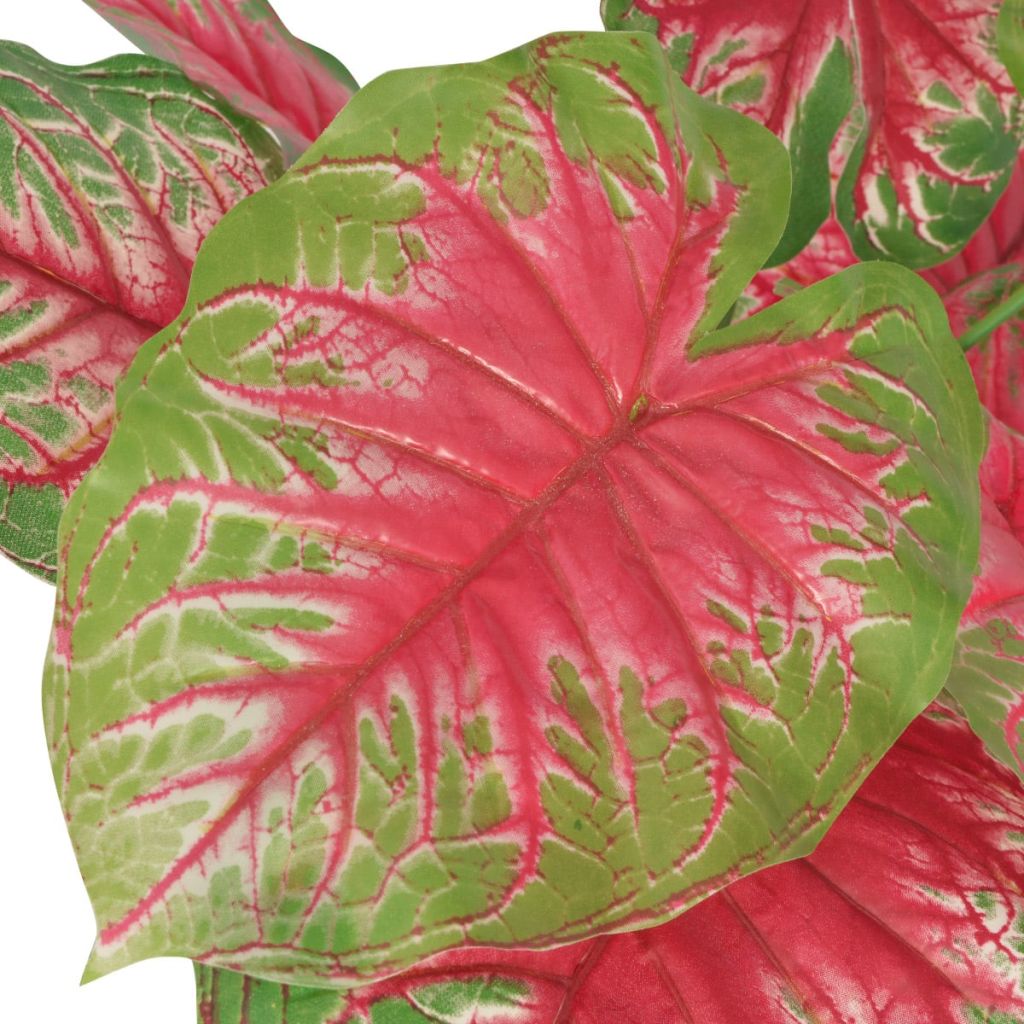 Künstliche Caladium-Pflanze mit Topf 70 cm Grün und Rot