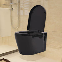 Thumbnail for Hänge-Toilette mit Einbau-Spülkasten Keramik Schwarz