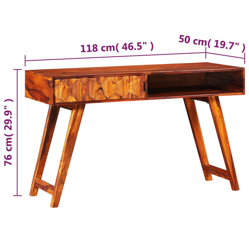 Schreibtisch Massivholz 118 x 50 x 76 cm