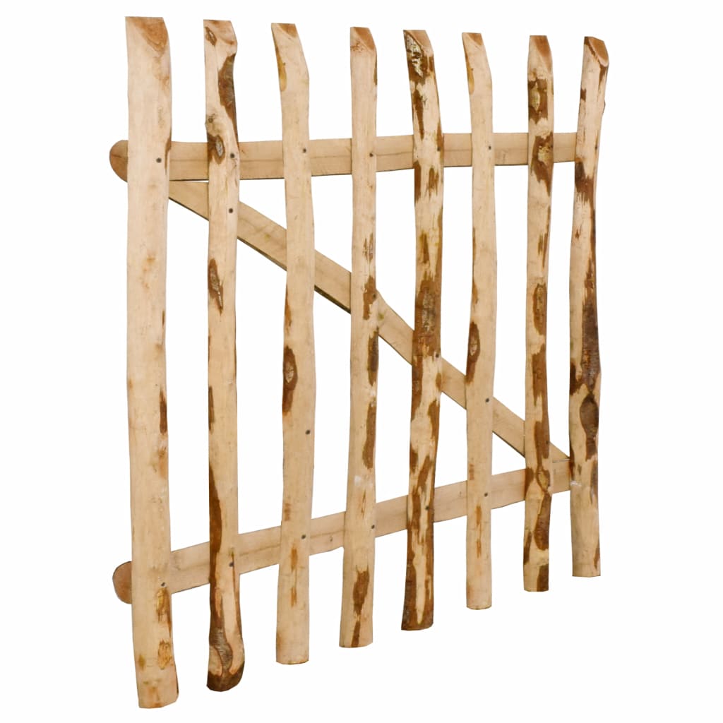 Zauntor Einflügelig Haselnussholz 100×90 cm