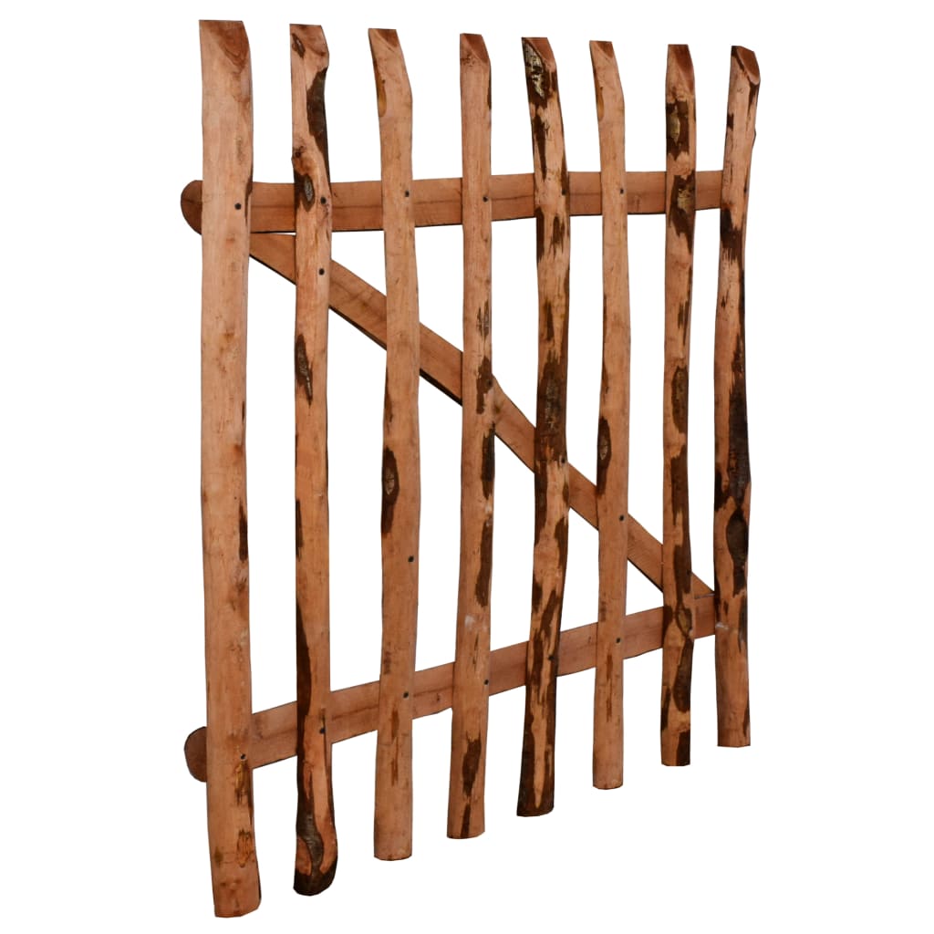 Zauntor Einflügelig Haselnussholz Imprägniert 100×100 cm