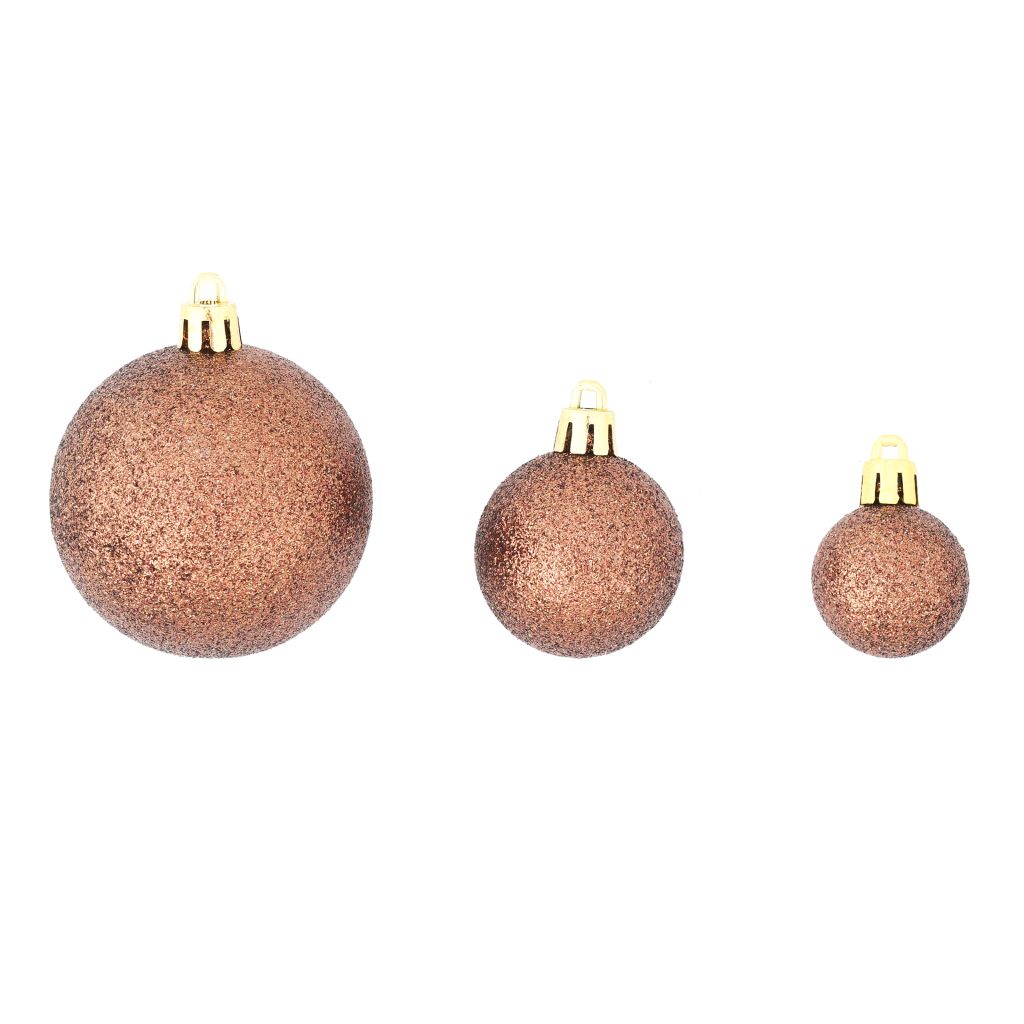 100-tlg. Weihnachtskugel-Set 6 cm Braun/Bronze/Golden