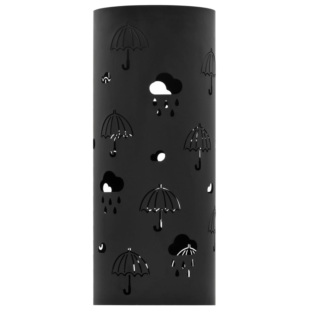 Regenschirmständer Regenschirm-Motiv Stahl Schwarz