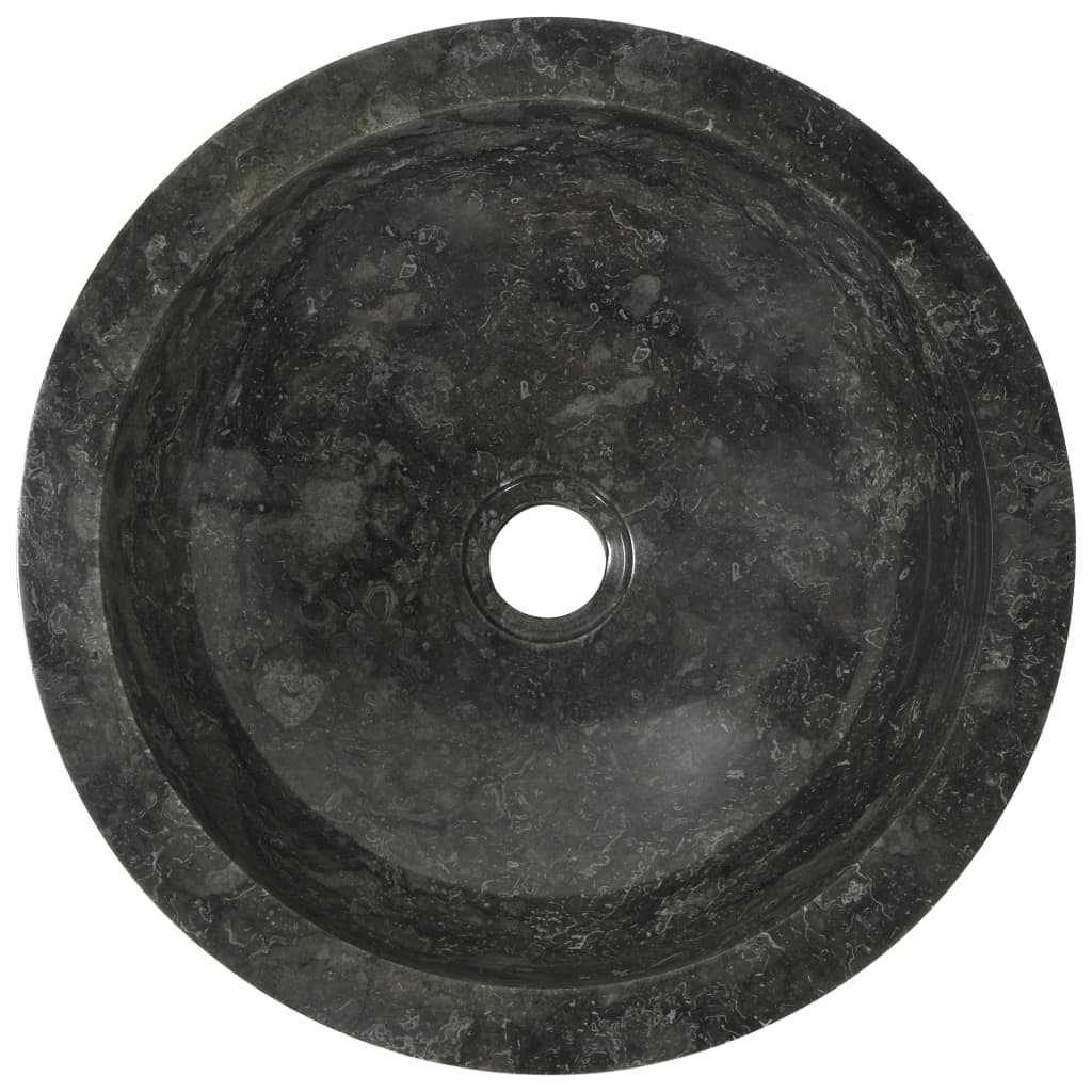 Waschbecken 40 x 12 cm Marmor Schwarz