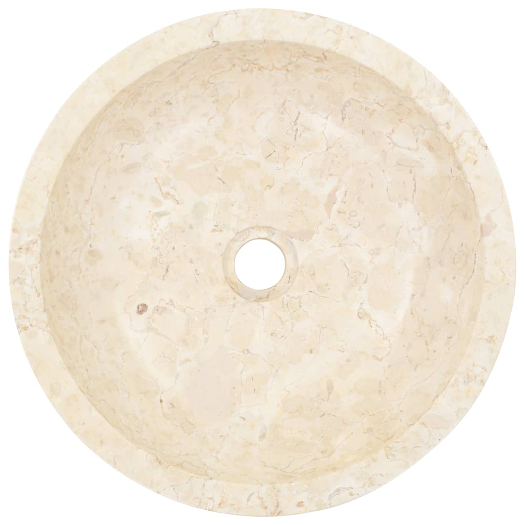 Waschbecken 40 x 12 cm Marmor Creme