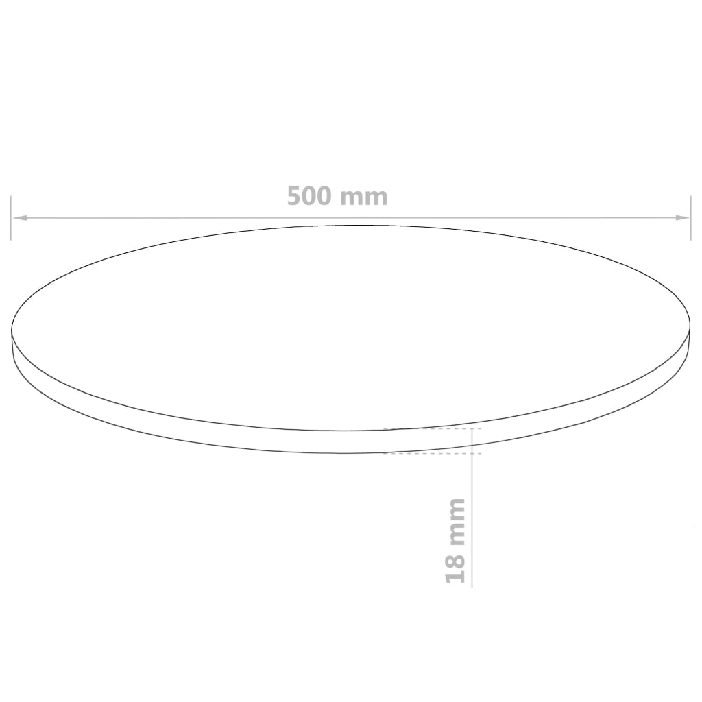 Tischplatte Rund MDF 500x18 mm