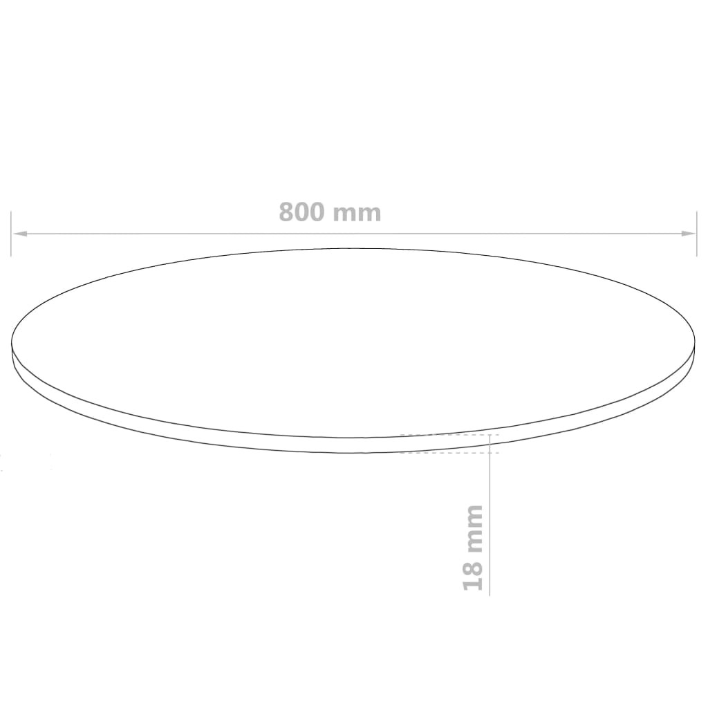 Tischplatte Rund MDF 800x18 mm