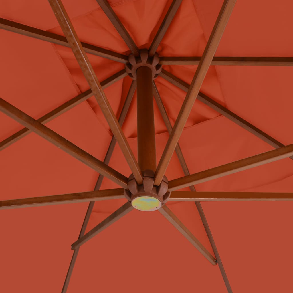 Ampelschirm mit Holzmast 400x300 cm Terrakotta-Rot