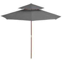 Thumbnail for Sonnenschirm mit Doppeldach und Holzstange 270 cm Anthrazit