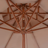 Thumbnail for Sonnenschirm mit Doppeldach und Holzstange 270 cm Taupe