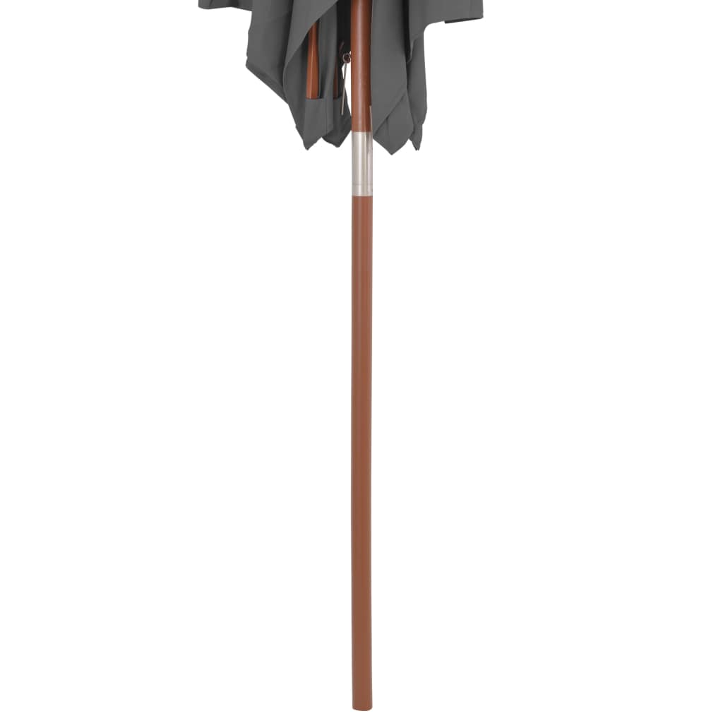 Sonnenschirm mit Holzmast 150 x 200 cm Anthrazit