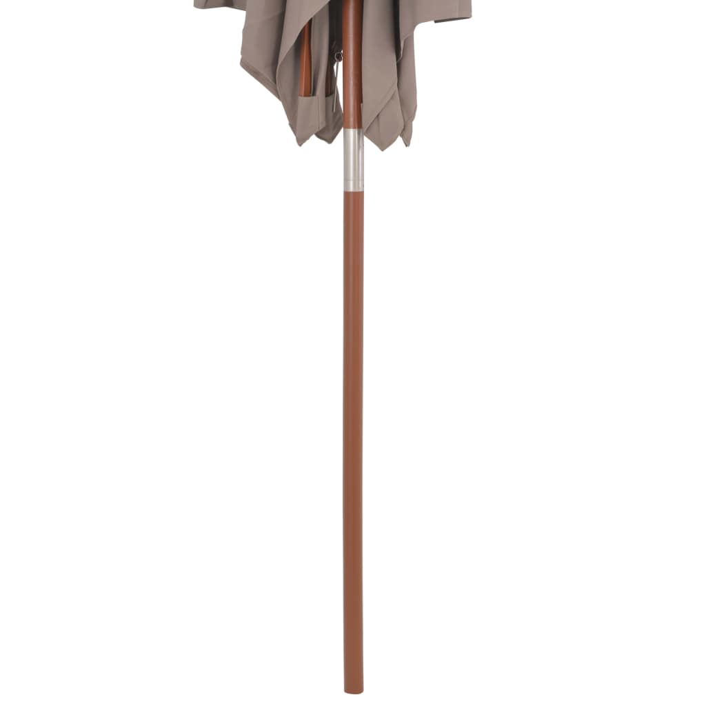 Sonnenschirm mit Holzmast 150 x 200 cm Taupe