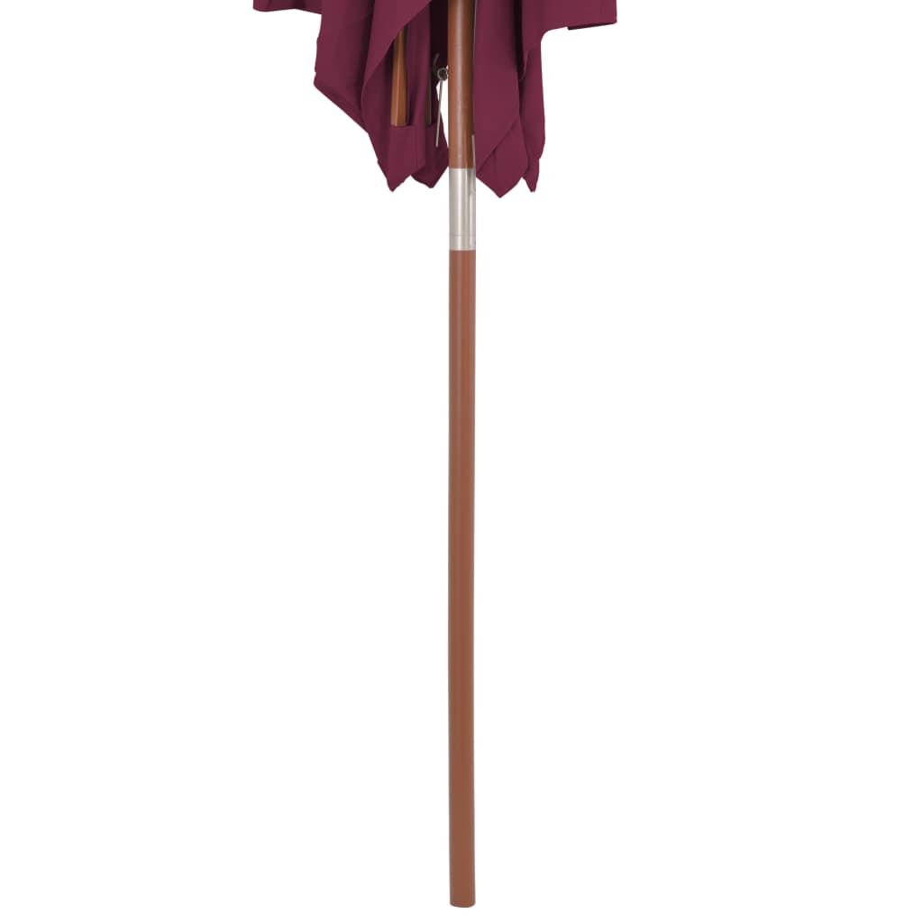 Sonnenschirm mit Holzmast 150 x 200 cm Bordeauxrot