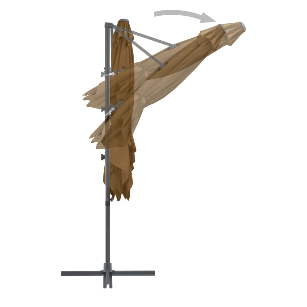 Ampelschirm mit Stahlmast Taupe 250 x 250 cm